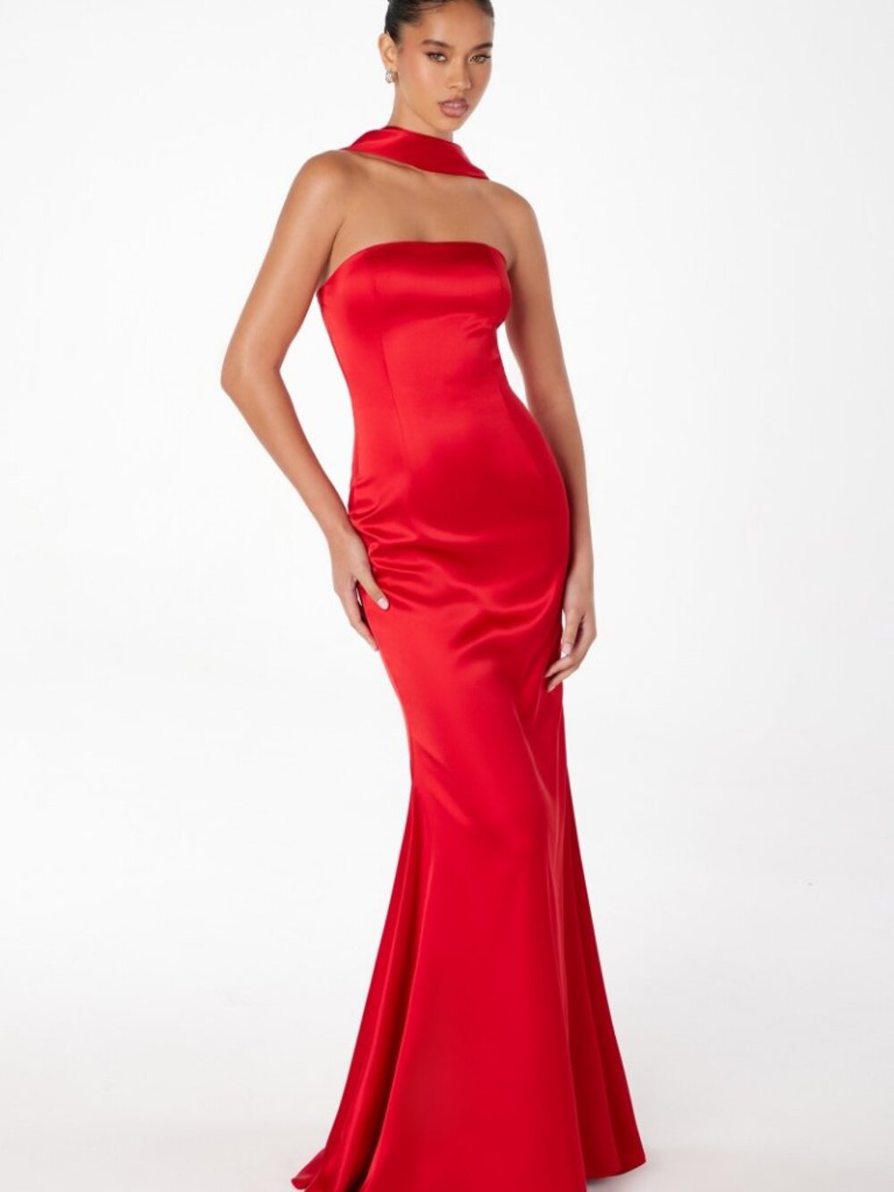 NEW RED Evening Gown Floor Length Formal Elegant Stunning T2012